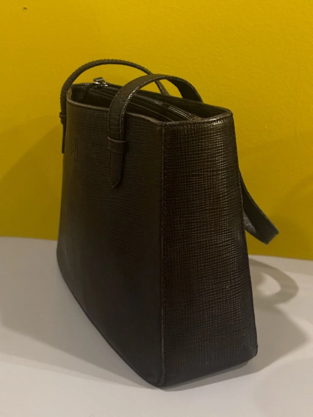 Black vegan Leather Tote Handbag